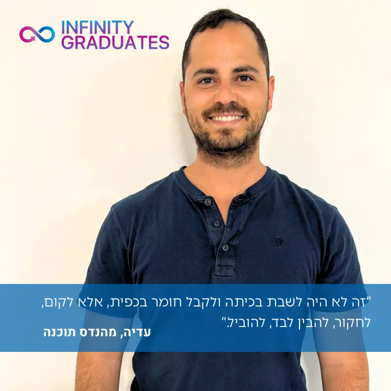 עדיה, מהנדסת תוכנה ובוגר InfinityLabs R&D